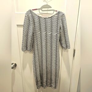 Jenn Sequin Bodycon Dress M Black White Wave Stripe NWT Party Cocktail